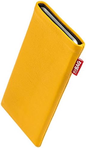 Fitbag היכה שרוול מותאם אישית צהוב עבור Samsung Galaxy Z Flip | תוצרת גרמניה | כיסוי לכיס עור משובח של